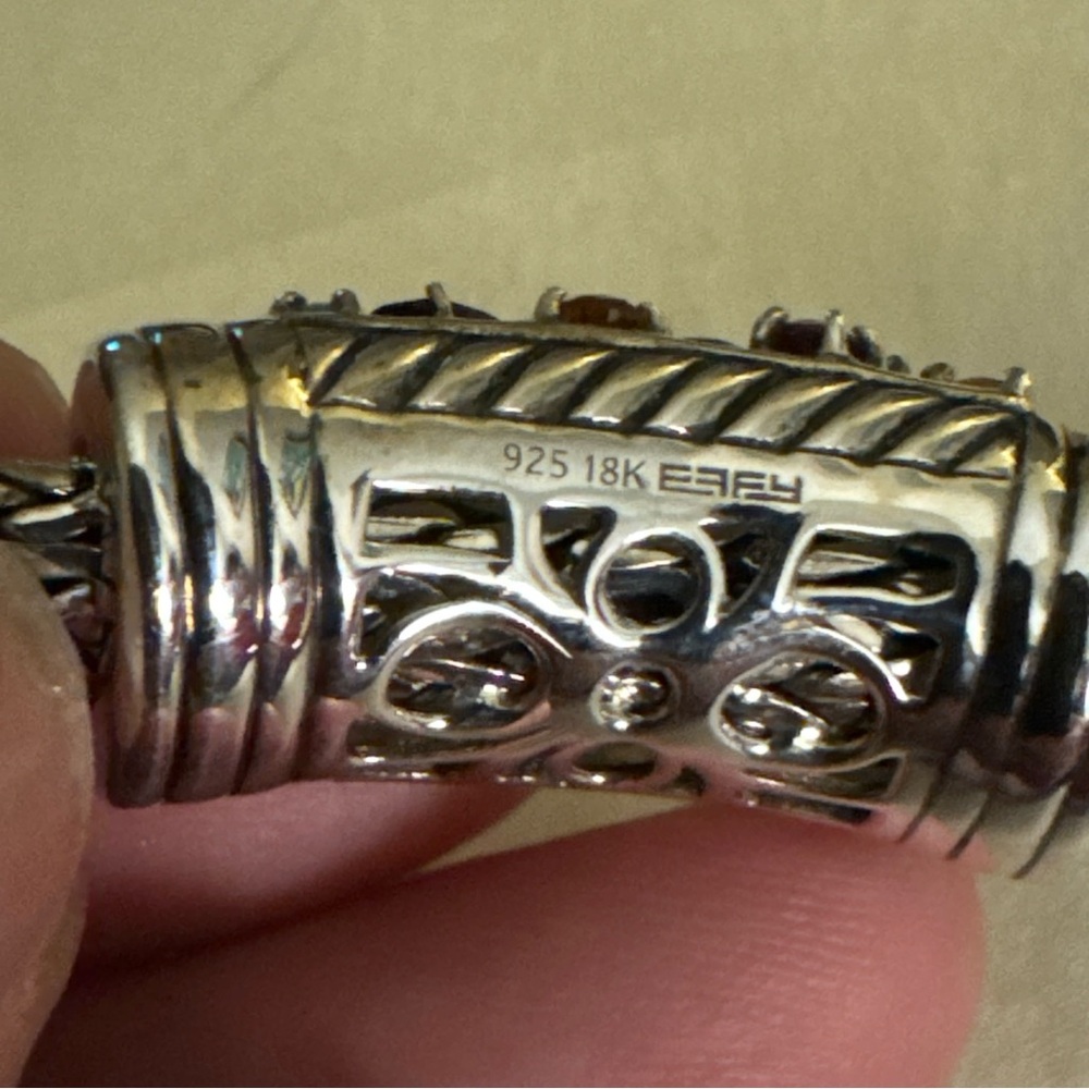 Effy Multicolor Gemstone Silver Bracelet with Gold Accents - Picture 3 of 11
